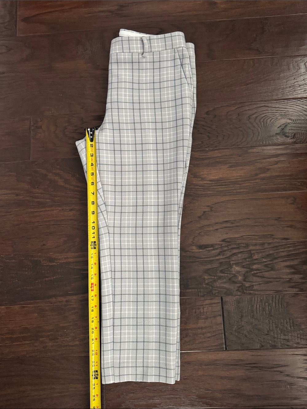 Ann Taylor Trouser 10 Petite Gray Plaid Cropped Dress Pants - Picture 7 of 8